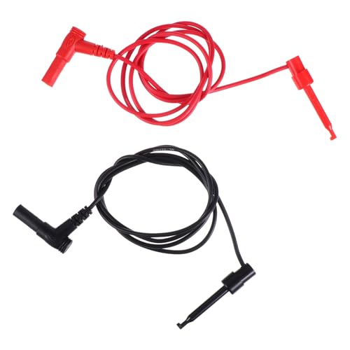 SHINEOFI 2 Stück Teiliges Messkabel mit Isolierten Prüfsonden Sicherheits Bananenstecker Testhaken für Multimeter Rutschfeste Messleitungen für Spannungsprüfer und Elektronische Messungen von SHINEOFI