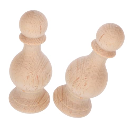 SHINEOFI 2 Stück Unlackierte Massivholz-bettpfosten-endstücke Handgeschnitzte Römische Holzsäulen-dekoration Langlebige Holzdeko für Treppengeländer Möbel Fahnenmast Vintage-finials von SHINEOFI
