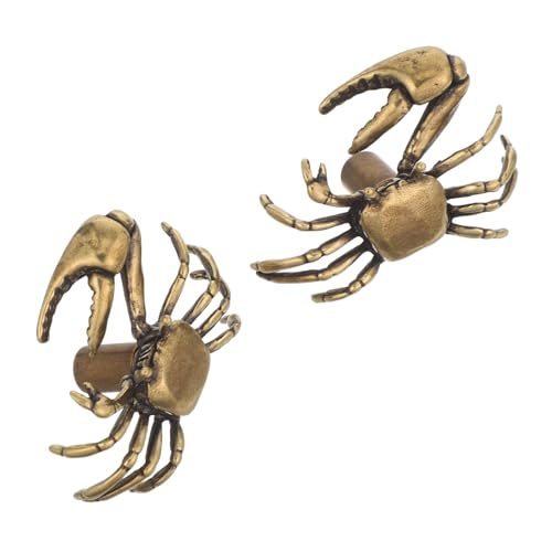 SHINEOFI 2 Stück Vintage Messing Krabben Schrankgriffe mit Verspieltem Design Robuste Messing Türknäufe für Küchenschränke Kommoden und Wohnkultur Einfache Montage Langlebige Möbelbeschläge von SHINEOFI