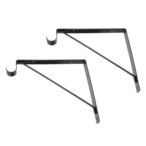 SHINEOFI 2 Stück Wandregalhalter aus Robustem Metall mit Haken Schwerlastfähige Wandkonsole für Eckregale Vielseitiger Wandhalter zur Platzsparenden Aufbewahrung in Küche Bad Schlafzimmer von SHINEOFI