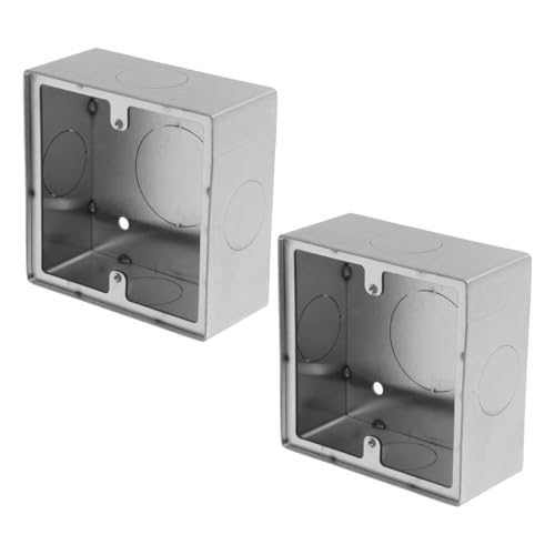 SHINEOFI 2 Stücke 86 Typ Edelstahl Oberfläche Montieren Box Für Wand Schalter Und Steckdose Panel Feuerfeste Elektrische Junction Box von SHINEOFI