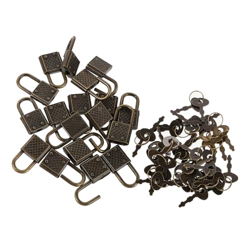 SHINEOFI 20 Stück Mini-vintage-schlösser Bronze Retro Metall Vorhängeschloss mit Schlüssel Kompatibel Kratzfest Vielseitig für Koffer Schmuckkästen Möbel und Rucksäcke SHINEOFI 20 Stück Mini-vintage-schlösser Bronze Retro Metall Vorhängeschloss mit Schlüssel Kompatibel Kratzfest Vielseitig für Koffer Schmuckkästen Möbel und Rucksäcke von SHINEOFI