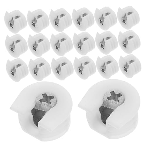 SHINEOFI 20 Stück Teiliges Möbel Flachverbinder Set Weiß Unsichtbare Flachverbinder Möbelverbinder mit Stabilem Haltepin Schnelle und Sichere Montage für Schrank Regal Möbelbefestigung von SHINEOFI