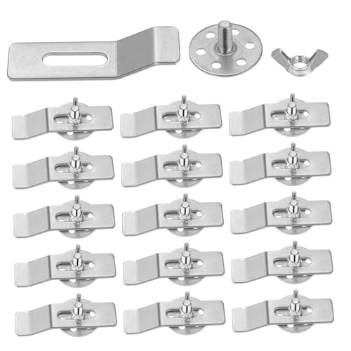 SHINEOFI 20 Stück Waschbecken Jacke Kit Unterbau-Spülbecken-Clips Spezielle Halterung für Unterkofferbecken Unter Bergspüle Reparaturklammern Undermount Sinkhalter Rostfreier Stahl Silber SHINEOFI 20 Stück Waschbecken Jacke Kit Unterbau-Spülbecken-Clips Spezielle Halterung für Unterkofferbecken Unter Bergspüle Reparaturklammern Undermount Sinkhalter Rostfreier Stahl Silber von SHINEOFI