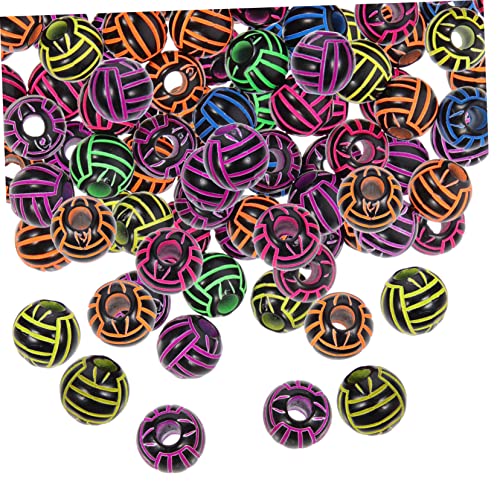 SHINEOFI 200stücke Acryl Volleyball Perlen Bastelperlen Für Armbänder Und Schmuck Sportthema Handwerksmaterial Für Kreative Projekte Und Kinderaktivitäten von SHINEOFI