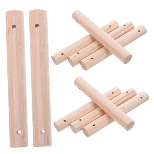 SHINEOFI 26 Stück Rohstoffe für Vogelkäfigstäbe Leiter Stufenholzstangen zum Handwerk runde Holzbastelstangen für DIY runde Holzstöcke für DIY Seilleiter Holzstangen Bastelstäbe Beige von SHINEOFI