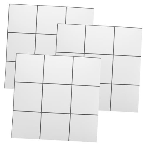 SHINEOFI 3 Blätter Teiliges Selbstklebendes Mosaikfliesen aus Wasserdichtem Aluminium Verbundmaterial Öl und Feuchtigkeitsbeständig Dekorative Weiße Wandsticker für Küche und Bad Einfache von SHINEOFI