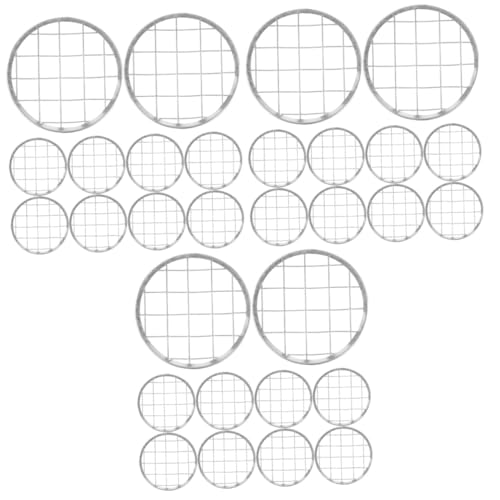 SHINEOFI 3 Sätze Mason Jar Floral Grid Vase Stifthalter Bleistifthalter Wiederverwendbares Blumengitterglas Sprossendeckel Metall Blumengitter Mason Jar Zubehör Stifthalter 10 Stück * 3 von SHINEOFI