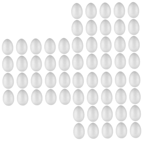 SHINEOFI 3 Sätze Schaum Eier Easter Eggs Easter Decoration DIY Ostereier Set Eier Aus Polystyrol Gefälschte Eier Zum Basteln Eierbecher Ei Basteln Dekoratives DIY-Ei Weiß 20 Stück * 3 von SHINEOFI