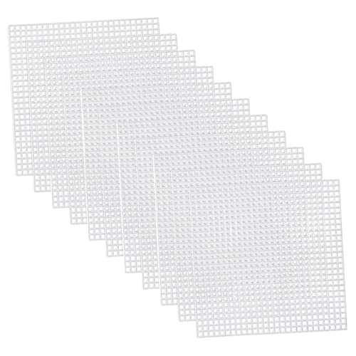 SHINEOFI 30 Stück Kunststoff Mesh Blätter für Kreuzstich und DIY Projekte Hochwertige Leicht Zuschneidbare Straminplatten für Handarbeiten Häkeln und Stricken Weiß von SHINEOFI