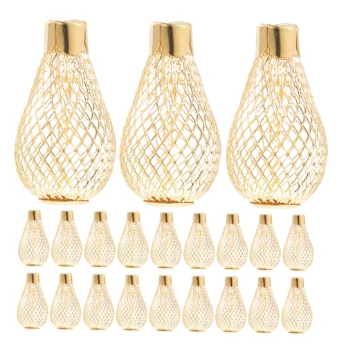SHINEOFI 30 Stück Weihnachtslampenschirm Licht Deckt Ab Glühbirnenabdeckungen Für Deckenleuchten Lampenschirm Aus Mesh Anhängerer Led-lichtabdeckungen Eisen Golden von SHINEOFI
