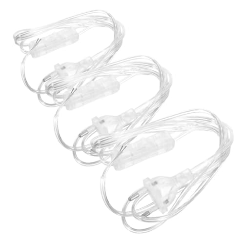 SHINEOFI 3stücke Transparente Europäische Stromkabel Mit Schalter Lampenkabel Für Pendelleuchten Austauschstromkabel Mit Klarem Design Passend Für Geräte von SHINEOFI