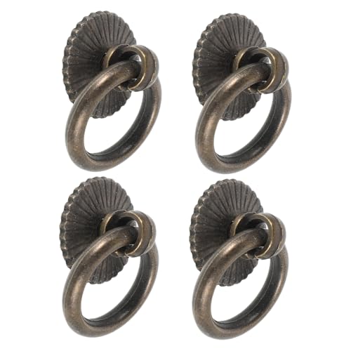 SHINEOFI 4 STÜCKE Vintage Schubladengriffe Retro Bronze Möbelgriffe aus Langlebiger Legierung Ergonomisch Korrosionsbeständig Kompakt Einfache Montage für Kommode Nachttisch Schrank von SHINEOFI