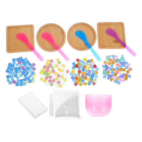 SHINEOFI 4 Sätze Diy Untersetzer mit Bunten Mosaikfliesen für Kreative Bastelprojekte für Erwachsene Untersetzer zu Gestalten von SHINEOFI
