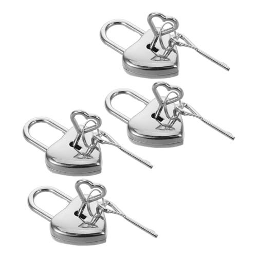 SHINEOFI 4 Sätze Herz vorhängeschloss Metall Leicht für Romantisches Liebesschloss für Reisen Hochzeit Valentinstag Erinnerungsschloss Langlebig Stabil SHINEOFI 4 Sätze Herz vorhängeschloss Metall Leicht für Romantisches Liebesschloss für Reisen Hochzeit Valentinstag Erinnerungsschloss Langlebig Stabil von SHINEOFI