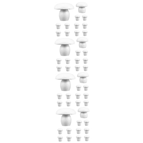 SHINEOFI 4 Sätze Schaumpilz Unfertiges Schaumdekor Peg-Puppen Im Freien Unfertiger Pilz Unbemalt Pilz Aus Polystyrol Pilz-Modell Miniatur Figur Pilze -styroporschaum Weiß 12 Stück * 4 von SHINEOFI