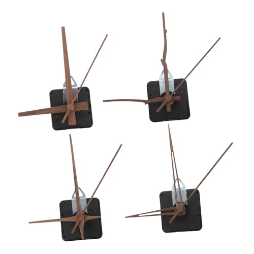 SHINEOFI 4 Sätze Teiliges Quartz Uhrwerk mit Walnuss Zeigern Uhrwerk Zubehör für Einfache Reparaturen und DIY Projekte für Wanduhr und Quartz Präzise Zeitanzeige von SHINEOFI