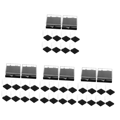 SHINEOFI 4 Sätze Vitrine Container Schmuck Geschenkbox Abzeichen-Organizer Anstecknadeletui Revers-Organizer Abzeichenanzeigekoffer Abzeichenhalter Abzeichen Fall Schwamm Black 10 Stück * 4 von SHINEOFI