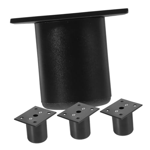 SHINEOFI 4 Stück Aluminiumlegierte Höhenverstellbare Möbelfüße Teiliges Langlebige Geräuscharme Ersatzbeine für Sofa Tv Schrank und Möbel Einfache Montage Verstellbare Höhe Sand Schwarz von SHINEOFI