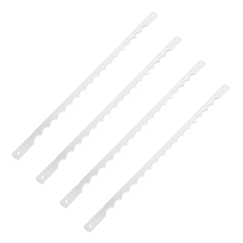 SHINEOFI 4 Stück Ersatz Brotmesser Teilig Edelstahl Wellenschliff Schneide für Brotmaschine Einfache Montage Vielseitig für Toast Kuchen Pizza Geeignet von SHINEOFI