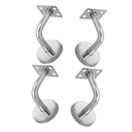 SHINEOFI 4 Stück Halterung für Armlehnen Treppengeländer Handlauf Vielseitige Geländerstütze Praktische Wandgeländerstütze Außengeländerhalterungen für Treppen Stütze für Geländer Silver von SHINEOFI