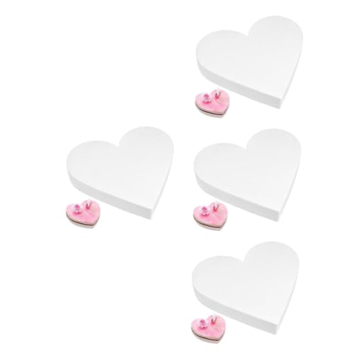 SHINEOFI 4 Stück Herzförmiges Kuchenmodell Ornament Für Luftballons Handgerissene Bänder Strassband Hochzeitstorte Haushaltsbehälter Ball-Kuchen-Topper Tragbarer Ton Ändern Weiß Schaum von SHINEOFI