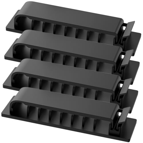 SHINEOFI 4 Stück Kabelhalter Selbstklebend mit Löchern Kabelmanagement Clips für USB Kabel Kabelführender Organizer für Schreibtisch Auto Büro Einfache Montage ohne Bohren Geeignet für von SHINEOFI
