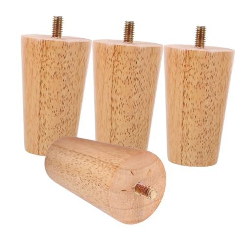 SHINEOFI 4 Stück Massivholz Möbelfüße mit Schraubgewinde Zulaufende Ersatzfüße für Sofa Couch Stuhl Couchtisch und Kommode Höhenverstellbar Stabile Holzbeine für Wohnzimmermöbel von SHINEOFI