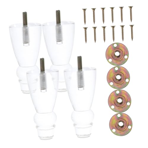 SHINEOFI 4 Stück Möbelbeine Ersatzfüße für Sofa Schrank und Nachttisch Transparentes Design Robust und Vielseitig Einsetzbar für DIY Projekte und Moderne Einrichtung von SHINEOFI