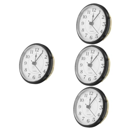 SHINEOFI 4 Stück Quarzuhr Zifferblatteinsatz Uhr mit Quarzwerk Hände Austausch des Uhreneinsatzes DIY-Uhr Uhr-Hardware-Kit Uhrenersatzzubehör Uhr Zifferungskit Numerische Kit -Uhr Plastik von SHINEOFI