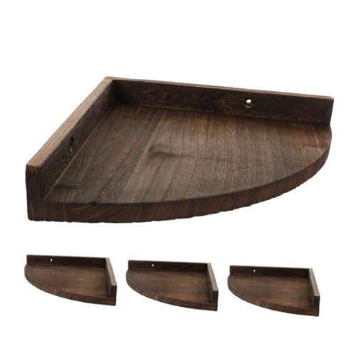 SHINEOFI 4 Stück Teiliges Eckregal aus Rustikale Wandmontierte Dreieckige Schwebende Regale Multifunktionale Aufbewahrung für Wohnzimmer Küche Bad Platzsparende Eckablage für Dekoration von SHINEOFI