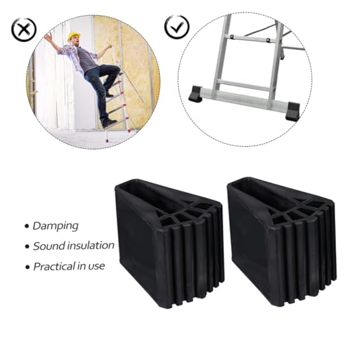 SHINEOFI 4 Stück Teiliges Leiterfüße Gummipads Rutschfest Stabilisierende Leiterfußschützer Passend für Teleskopleitern Einfache Montage Langlebiger Schutz von SHINEOFI