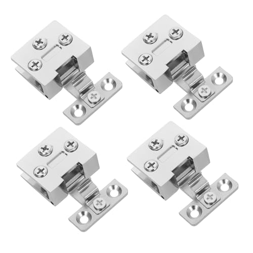 SHINEOFI 4 Stück Türscharniere für Gehärtetes Lochfreies Design Installieren Robust für Vitrinen Weinschränke und Schränke von SHINEOFI