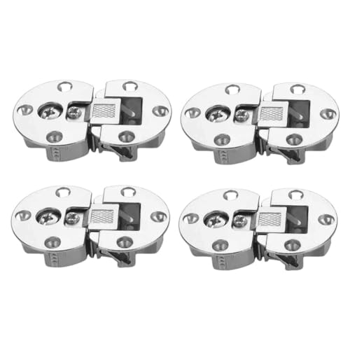 SHINEOFI 4 Stück Verdeckte Scharniere Silber Einstellbare Schranktürscharniere mit Dropdown funktion Platzsparend Flächenbündig Geeignet für Küchenschränke und Möbel von SHINEOFI