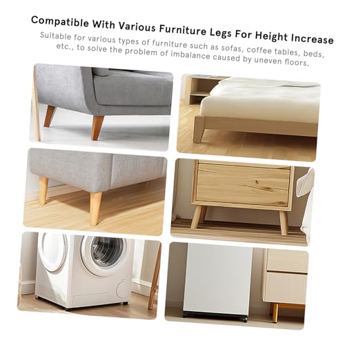 SHINEOFI 4 Stück Verstellbare Möbel-erhöhung aus Robustem Stapelbare Schwarze Beinhochsteller für Bett Sofa Stuhl und Tisch Rutschfeste Füße für Stabile Möbel im Wohn Arbeitsbereich von SHINEOFI