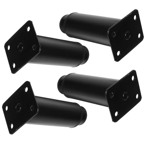 SHINEOFI 4 Stück Verstellbare Möbelbeine Höhenverstellbar Stabile Möbelstützfüße für Sofa Bett Schrank und Tisch Hoher Tragkraft Matte Schwarze Ersatzfüße von SHINEOFI