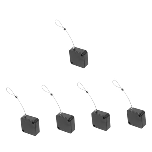 SHINEOFI 5 Stück Retractable Cable Lock mit Selbstklebendem Design Diebstahlschutz für Fernbedienungen und Digitale Geräte Stahlseil mit Sicherungshaken für Mobile Geräte und Tablets von SHINEOFI