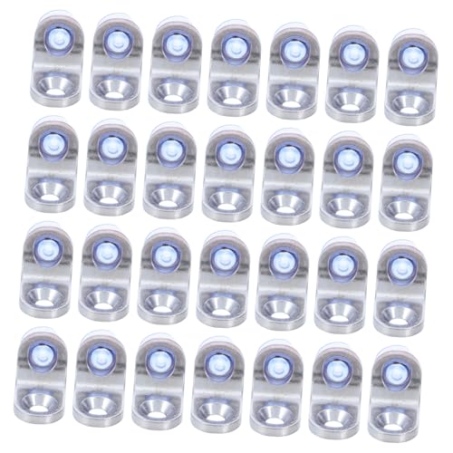 SHINEOFI 50 Stück Schrank Regalhalter Glasregal Halterung Glasschelfklemme Glasklemmhalter Regalklammern Für Küchenschränke Metall Einlegeboden Halter Fachbodenträger Zinklegierung Silber von SHINEOFI