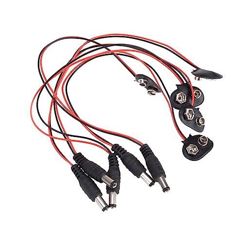 SHINEOFI 5Stücke Batterieclip T Form Kabel mit Dc Stecker Kompatibel für Multimeter und LED Leuchten Langlebig und Vielseitig Einsetzbar von SHINEOFI