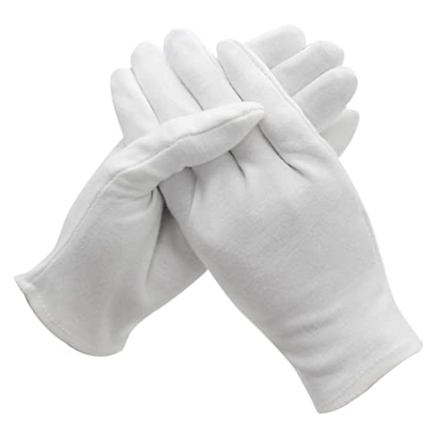 SHINEOFI 6 Paar Reine Baumwollhandschuhe Schutzhandschuhe Arbeitshandschuhe Handschuhbaumwolle Arbeit Handschuhe Herren Arbeiten Handschuhe Gebrauchshandschuhe Handhabungshandschuh Weiß von SHINEOFI