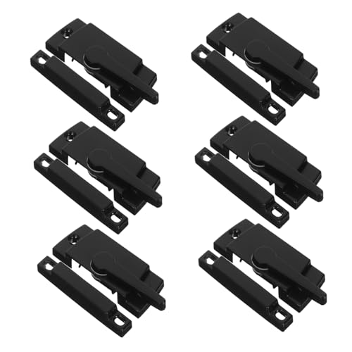 SHINEOFI 6 Sätze Schwarze Schiebefenster-sash-verriegelungen aus Robustem Material Einfacher Mechanismus Sicherer Sitz für Glas Fliegenschiebetüren Langlebige Fensterbeschläge für von SHINEOFI