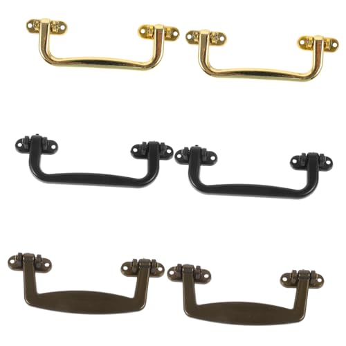 SHINEOFI 6 Stck Vintage Schmuckkasten Griffe Teiliges aus Robustem Kunststoff und Aluminium Einfache Montage Langlebig und Praktisch für und Schmuckboxen Ersatzgriffe in Antikem Stil von SHINEOFI