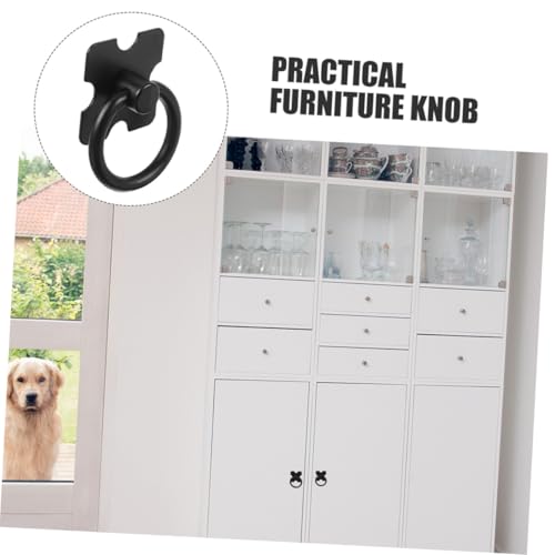 SHINEOFI 6 Stück Schwarze Runde Möbelknöpfe aus Kompakte Schrankgriffe mit Glatter Oberfläche Einfache Montage Kratzfrei und Ergonomisch für Küchenschränke Kommoden von SHINEOFI