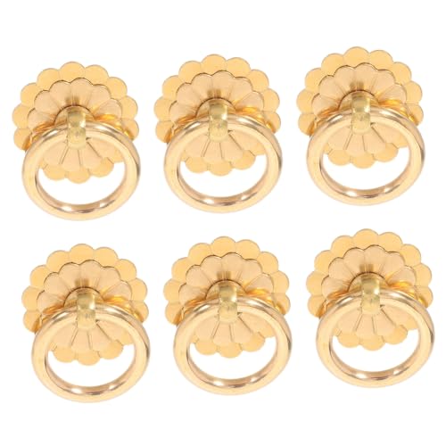 SHINEOFI 6 Stück Teiliges Retro Messing Ringgriffe Vintage Stil Runde Schrankgriffe für Küchenschränke Kommoden und Kleiderschränke Langlebige Antike Möbelbeschläge von SHINEOFI