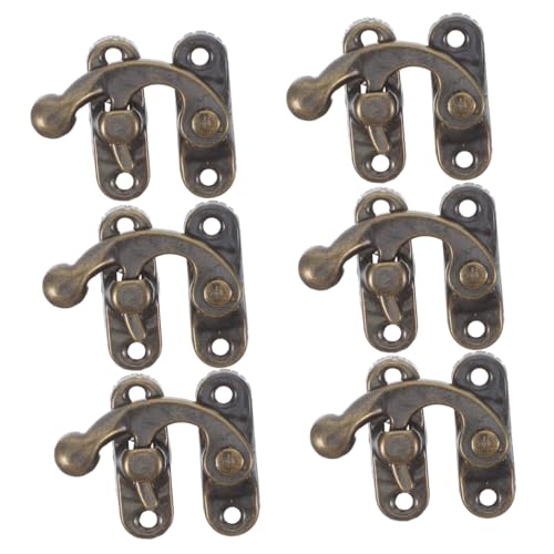 SHINEOFI 6 Stück Teiliges Vintage Kastenschloss Bronze Hasp Riegelverschluss mit Haken Antiker Schmuckkästchen Verschluss für Werkzeugkasten Möbel Schmuck und Dekorationsboxen Schrauben SHINEOFI 6 Stück Teiliges Vintage Kastenschloss Bronze Hasp Riegelverschluss mit Haken Antiker Schmuckkästchen Verschluss für Werkzeugkasten Möbel Schmuck und Dekorationsboxen Schrauben von SHINEOFI