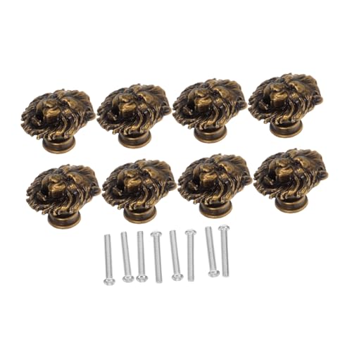 SHINEOFI 8 Stück Löwenkopfschubladengriff Küchenschrank Pull -Griffe Kommode Pull -Griffe Dekorative Schubladengriffe Hardware-Möbeldekoration möbel kommode ziehen Zinklegierung Golden von SHINEOFI