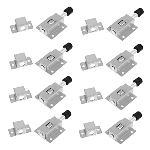 SHINEOFI 8 Stück Teiliges Türschloss Doppelseitiger Türriegel mit Automatischem Federverschluss Robust und Verschleißfest Einfache Montage Geeignet für Türen Fenster Zäune Bad und von SHINEOFI
