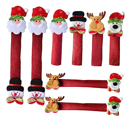 SHINEOFI 8 Stück Weihnachts Kühlschrank Griffabdeckungen Teiliges Set mit Entzückenden Designs für Mikrowelle und Kühlschrank Schützt vor Kälte und Verleiht Festlichen von SHINEOFI