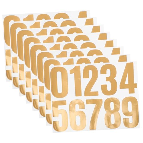SHINEOFI 8Blatt Reflektierende Wasserdichte Zahlenaufkleber Selbstklebende Nummernaufkleber für Briefkasten Tür Pakete und Lager Langlebig Lesbar Vielseitig Einsetzbar von SHINEOFI