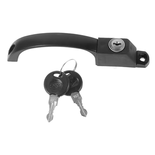 SHINEOFI Aluminium Fenstergriff Schloss mit Schlüssel Abschließbarer Fenstersicherungsgriff Langlebig Einfach zu Montieren Diebstahlschutz für Verschiedene Fenster Mit Schlüssel Schwarz von SHINEOFI